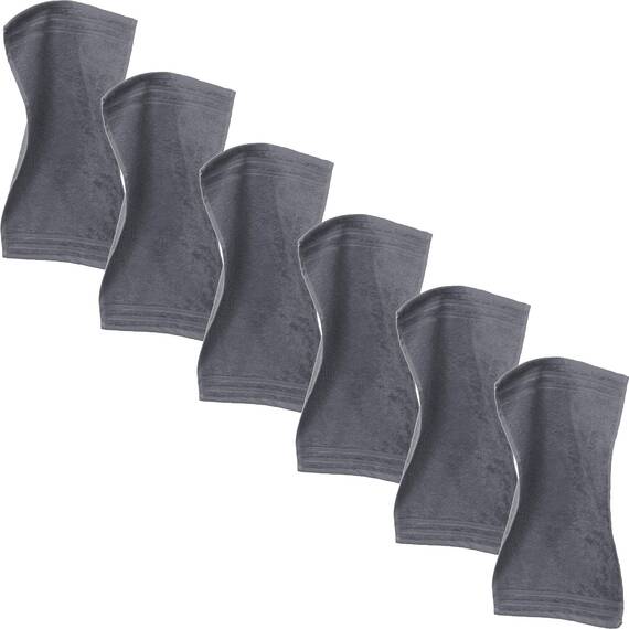 Erwin Müller Gästetuch Heidelberg 6er- Pack, 100% Baumwolle anthrazit Größe 30x50 cm - weiche Qualität, saugstark und strapazierfähig - praktisch durch Schlaufe