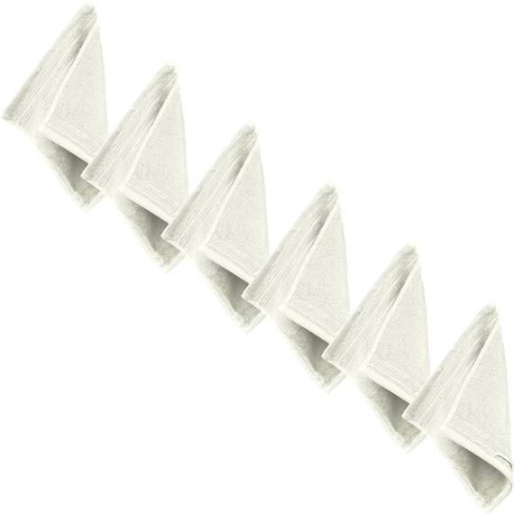 Erwin Müller Seiftuch Heidelberg 6er- Pack, 100% Baumwolle Creme Größe 30x30 cm - weiche Qualität, saugstark und strapazierfähig - praktisch durch Schlaufe