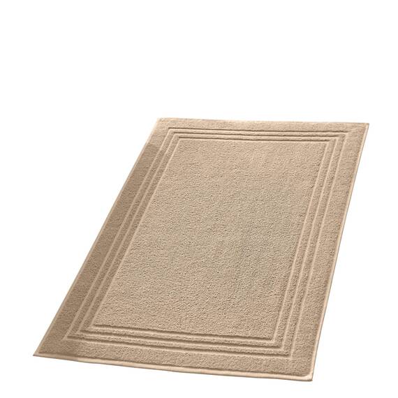 Erwin Müller Badteppich, Badematte, Duschvorleger Heidelberg 100% Baumwolle beige Größe 50x80 cm - sehr weich, schnell trocknend, strapazierstark