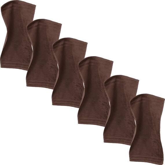 Erwin Müller Gästetuch Heidelberg 6er- Pack, 100% Baumwolle braun Größe 30x50 cm - weiche Qualität, saugstark und strapazierfähig - praktisch durch Schlaufe