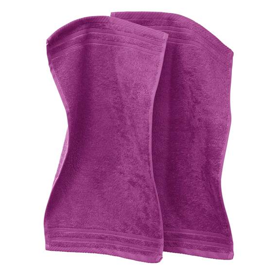 Erwin Müller Gästetuch Heidelberg 2er- Pack 100% Baumwolle Fuchsia Größe 30x50 cm - leichte Qualität, saugstark, schnelltrocknend, kompakt - ideal für Sport, Strand, Reisen