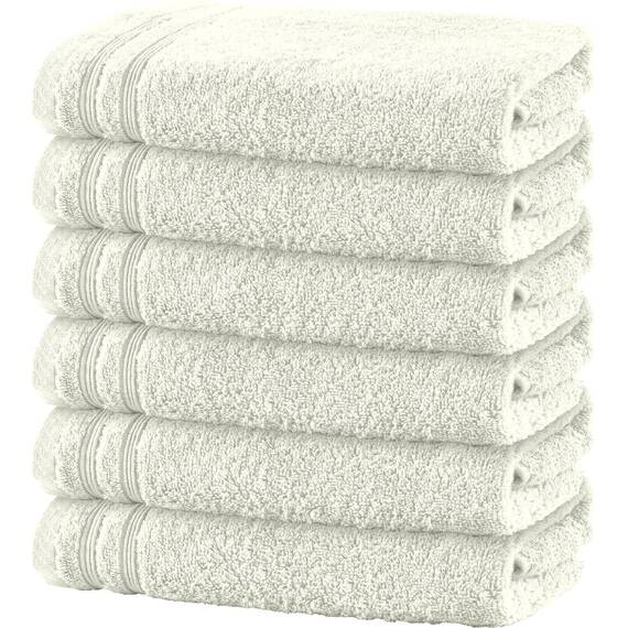 Erwin Müller Duschtuch 6er-Pack Heidelberg 100% Baumwolle Creme Größe 70x140 cm - saugstark, gut trocknend, kompakt, leichte Qualität - ideal für Sport, Strand, Reisen