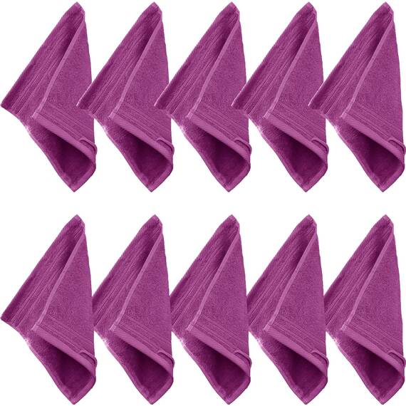Erwin Müller Seiftuch Heidelberg 10er- Pack, 100% Baumwolle Fuchsia Größe 30x30 cm - weiche Qualität, saugstark und strapazierfähig - praktisch durch Schlaufe