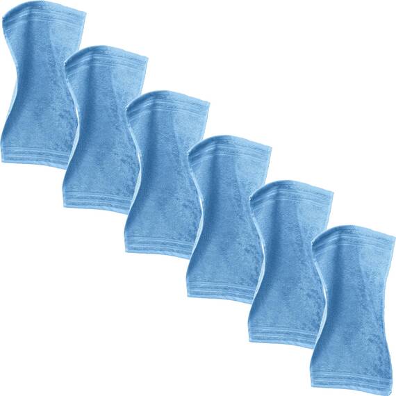 Erwin Müller Gästetuch Heidelberg 6er- Pack, 100% Baumwolle hellblau Größe 30x50 cm - weiche Qualität, saugstark und strapazierfähig - praktisch durch Schlaufe