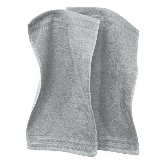 Erwin Müller Gästetuch Heidelberg 2er- Pack 100% Baumwolle hellgrau Größe 30x50 cm - leichte Qualität, saugstark, schnelltrocknend, kompakt - ideal für Sport, Strand, Reisen