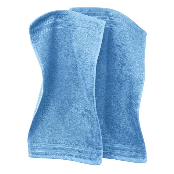 Erwin Müller Gästetuch Heidelberg 2er- Pack 100% Baumwolle hellblau Größe 30x50 cm - leichte Qualität, saugstark, schnelltrocknend, kompakt - ideal für Sport, Strand, Reisen