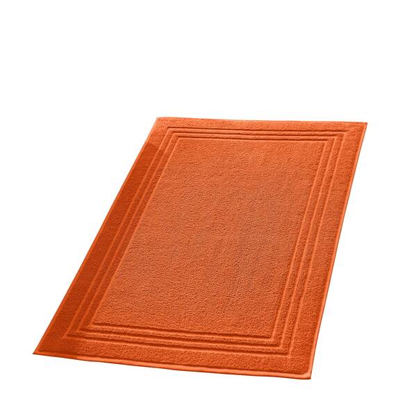 Erwin Müller Badteppich, Badematte, Duschvorleger Heidelberg 100% Baumwolle orange Größe 50x80 cm - sehr weich, schnell trocknend, strapazierstark