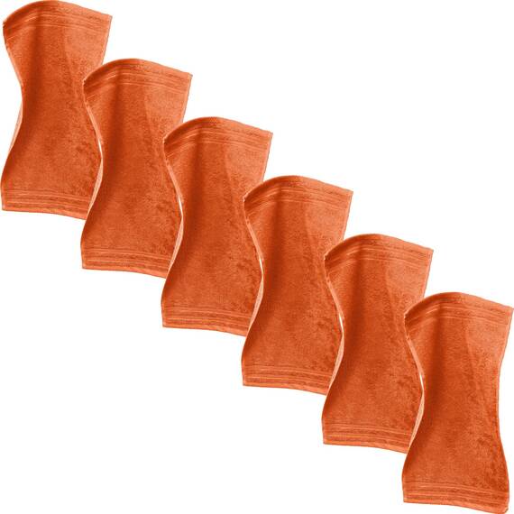 Erwin Müller Gästetuch Heidelberg 6er- Pack, 100% Baumwolle orange Größe 30x50 cm - weiche Qualität, saugstark und strapazierfähig - praktisch durch Schlaufe