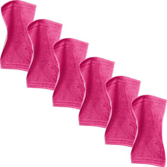 Erwin Müller Gästetuch Heidelberg 6er- Pack, 100% Baumwolle pink Größe 30x50 cm - weiche Qualität, saugstark und strapazierfähig - praktisch durch Schlaufe