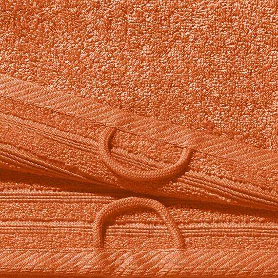 Erwin Müller Gästetuch Heidelberg 2er- Pack 100% Baumwolle orange Größe 30x50 cm - leichte Qualität, saugstark, schnelltrocknend, kompakt - ideal für Sport, Strand, Reisen