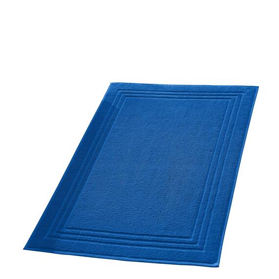 Erwin Müller Badteppich, Badematte, Duschvorleger Heidelberg 100% Baumwolle Royalblau Größe 50x80 cm - sehr weich, schnell trocknend, strapazierstark