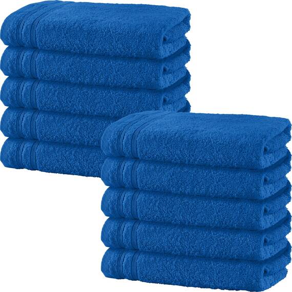 Erwin Müller Handtuch 10er-Pack Heidelberg 100% Baumwolle Royalblau Größe 50x100 cm - saugstark, gut trocknend, kompakt, leichte Qualität - ideal für Sport, Strand, Reisen