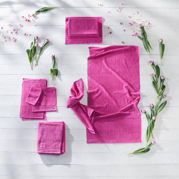 Erwin Müller Handtuch Heidelberg 100% Baumwolle pink Größe 50x80 cm - saugstark, gut trocknend, kompakt, leichte Qualität - ideal für Sport, Strand, Reisen (weitere Farben)