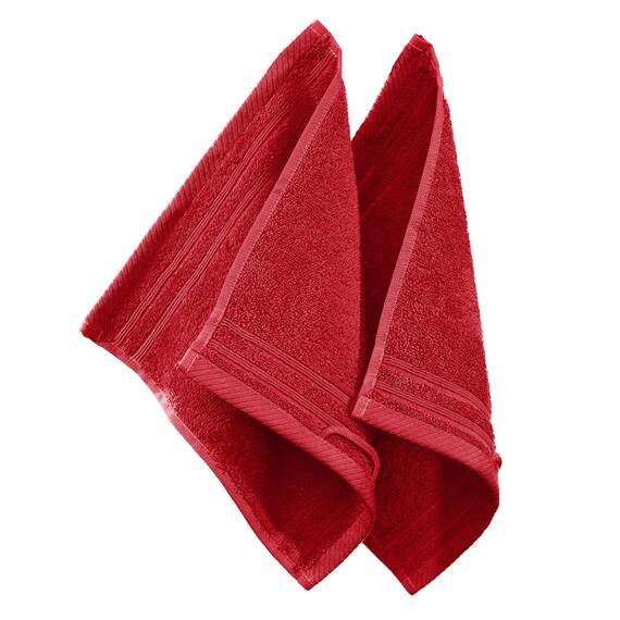 Erwin Müller Seiftuch Heidelberg 2er- Pack 100% Baumwolle rot Größe 30x30 cm - leichte Qualität, saugstark, schnelltrocknend, kompakt - ideal für Sport, Strand, Reisen (weitere Farben)