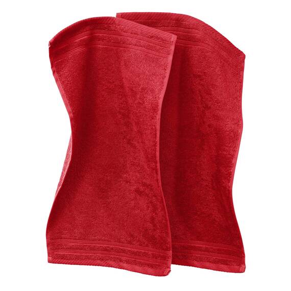 Erwin Müller Gästetuch Heidelberg 2er- Pack 100% Baumwolle rot Größe 30x50 cm - leichte Qualität, saugstark, schnelltrocknend, kompakt - ideal für Sport, Strand, Reisen