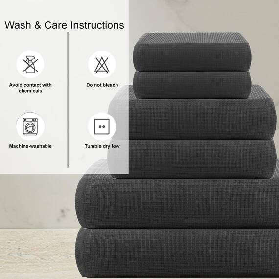 Casa Copenhagen, 6teiliges Designer Handtuch Geschenkset aus 100% ägyptischer Baumwolle –Kieferngrau, 600 g/m² (2Badetücher, 2Handtücher, 2Waschhandschuhe) Geschenkbox für Damen & Herren