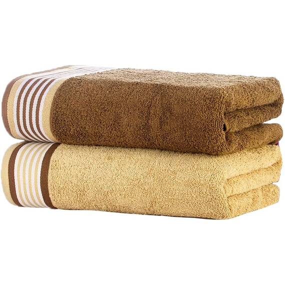 Casa Copenhagen He & She 6-teiliges Handtuchset, Braun - Beige, 550 g/m²2 Badetücher, 2 Handtücher, 2 Waschlappen, Entworfen in Dänemark Aus ägyptischer Baumwolle für Bad, Küche & Dusche