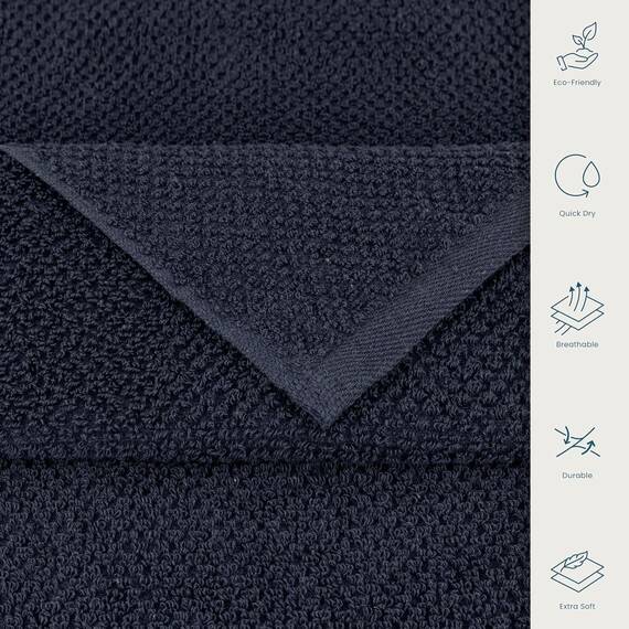 Casa Copenhagen, 6teiliges Designer Handtuch Geschenkset aus 100% ägyptischer Baumwolle Marineblau, 600 g/m² (2Badetücher, 2Handtücher, 2Waschhandschuhe) Geschenkbox für Damen & Herren