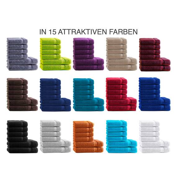 Müskaan Premium Handtuchset 6-TLG – 4 Handtücher & 2 Duschtücher aus 100% Baumwolle – Weich & saugfähig Frottee mit Aufhänger – Royalblau