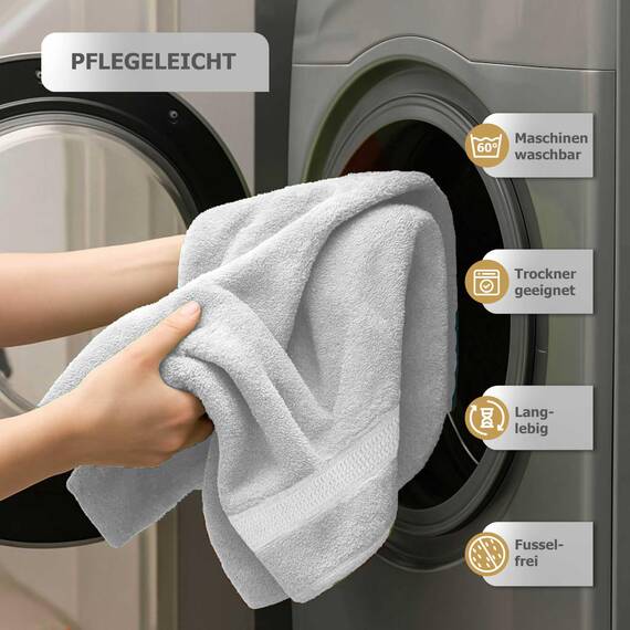 Müskaan Premium Handtuchset 6-TLG – 4 Handtücher & 2 Duschtücher aus 100% Baumwolle – Weich & saugfähig Frottee mit Aufhänger – Weiß