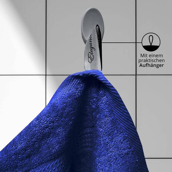 Müskaan Premium Handtuchset 6-TLG – 4 Handtücher & 2 Duschtücher aus 100% Baumwolle – Weich & saugfähig Frottee mit Aufhänger – Royalblau