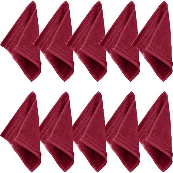 Erwin Müller Seiftuch Heidelberg 10er- Pack, 100% Baumwolle weinrot Größe 30x30 cm - weiche Qualität, saugstark und strapazierfähig - praktisch durch Schlaufe