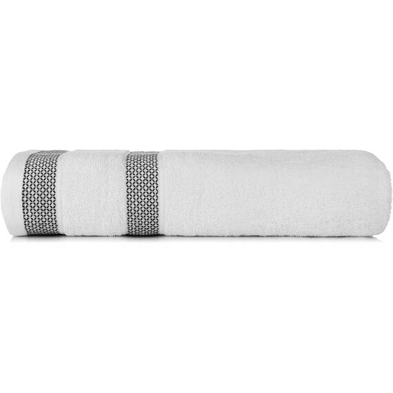 Casa Copenhagen, 6teiliges Designer Handtuch Geschenkset aus 100% ägyptischer Baumwolle – Weiß – Grauviolett, 600 g/m² (2Badetücher, 2Handtücher, 2Waschhandschuhe) Geschenkbox für Damen & Herren
