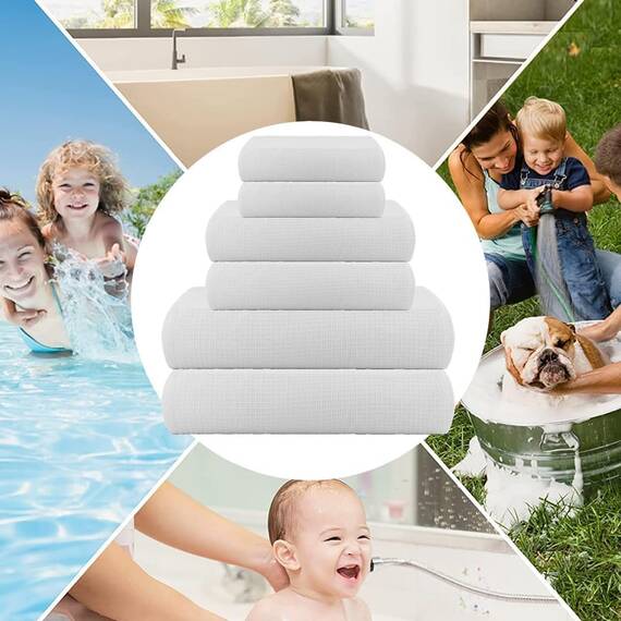 Casa Copenhagen, 6teiliges Designer Handtuch Geschenkset aus 100% ägyptischer Baumwolle –Weiß, 600 g/m² (2Badetücher, 2Handtücher, 2Waschhandschuhe) Geschenkbox für Damen & Herren