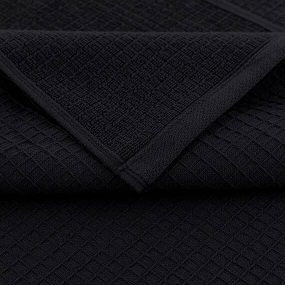 Casa Copenhagen Waffle 4-teiliges Geschenkset XL Designer Handtüchern aus 100% ägyptischer Baumwolle- Schwarz, 70x140 cm, 4Badetücher für Badezimmer (perfekte Geschenkset für Damen & Herren)