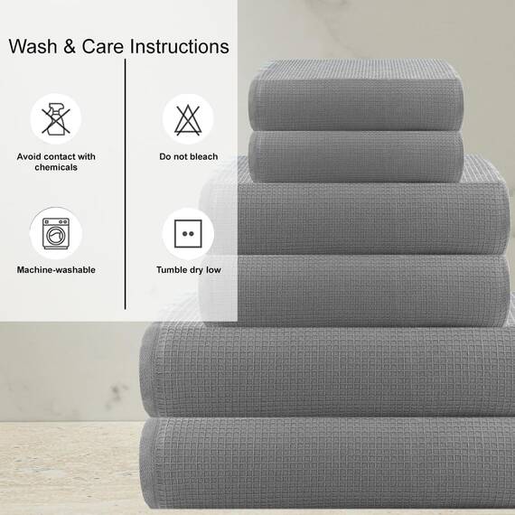 Casa Copenhagen Waffle 4-teiliges Geschenkset XL Designer Handtüchern aus 100% ägyptischer Baumwolle- Grauviolett, 70x140 cm, 4Badetücher für Badezimmer (perfekte Geschenkset für Damen & Herren)