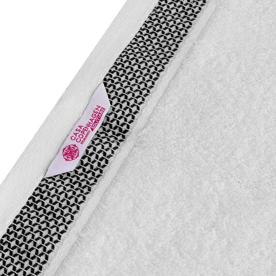 Casa Copenhagen, 6teiliges Designer Handtuch Geschenkset aus 100% ägyptischer Baumwolle – Weiß – Grauviolett, 600 g/m² (2Badetücher, 2Handtücher, 2Waschhandschuhe) Geschenkbox für Damen & Herren