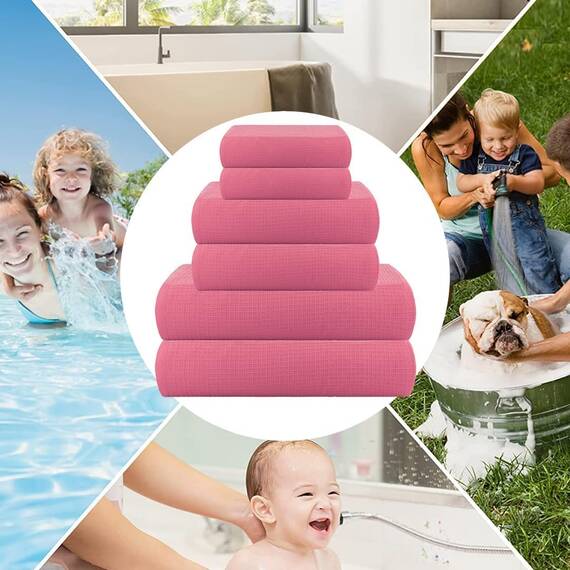 Casa Copenhagen, 6teiliges Designer Handtuch Geschenkset aus 100% ägyptischer Baumwolle –Rosa, 600 g/m² (2Badetücher, 2Handtücher, 2Waschhandschuhe) Geschenkbox für Damen & Herren