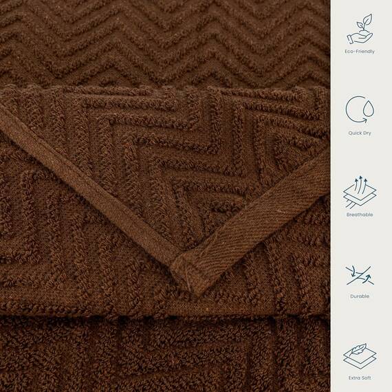 Casa Copenhagen, 6-Piece Designer Towel Gift Set made of 100% Egyptian Cotton – Toffee, 600 gsm (2 Bath Towels, 2 Hand Towels, 2 Washcloths) – Gift Box for Men & Women