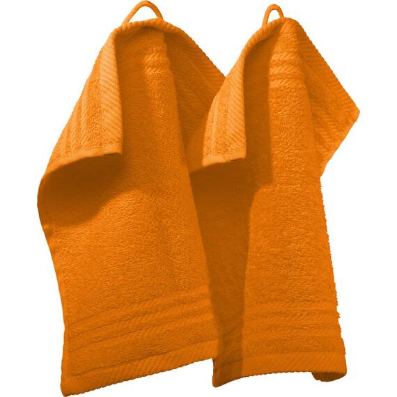 REDBEST Seiftuch New York 2er- Pack orange Größe 30x30 cm - leichte, weiche Qualität, saugstark, sehr strapazierfähig, 100% Baumwolle