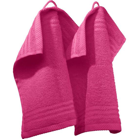REDBEST Seiftuch New York 2er- Pack pink Größe 30x30 cm - leichte, weiche Qualität, saugstark, sehr strapazierfähig, 100% Baumwolle