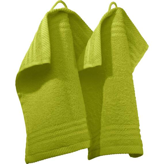 REDBEST Seiftuch New York 2er- Pack hellgrün Größe 30x30 cm - leichte, weiche Qualität, saugstark, sehr strapazierfähig, 100% Baumwolle