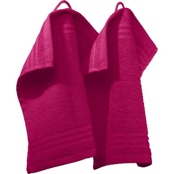 REDBEST Seiftuch New York 2er- Pack Fuchsia Größe 30x30 cm - leichte, weiche Qualität, saugstark, sehr strapazierfähig, 100% Baumwolle