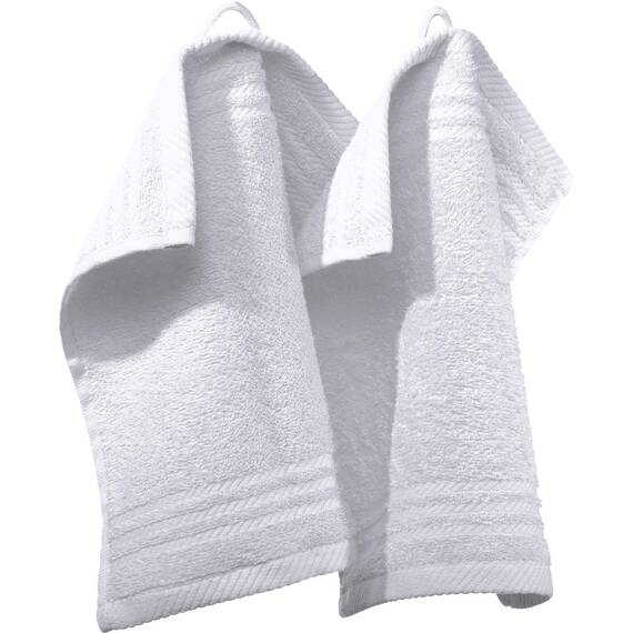 REDBEST Seiftuch New York 2er- Pack weiß Größe 30x30 cm - leichte, weiche Qualität, saugstark, sehr strapazierfähig, 100% Baumwolle