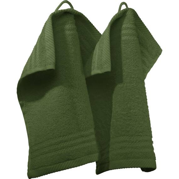 REDBEST Seiftuch New York 2er- Pack dunkelgrün Größe 30x30 cm - leichte, weiche Qualität, saugstark, sehr strapazierfähig, 100% Baumwolle