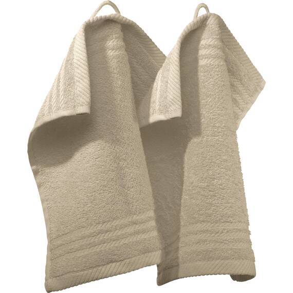 REDBEST Seiftuch New York 2er- Pack beige Größe 30x30 cm - leichte, weiche Qualität, saugstark, sehr strapazierfähig, 100% Baumwolle