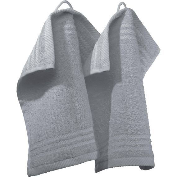 REDBEST Seiftuch New York 2er- Pack hellgrau Größe 30x30 cm - leichte, weiche Qualität, saugstark, sehr strapazierfähig, 100% Baumwolle