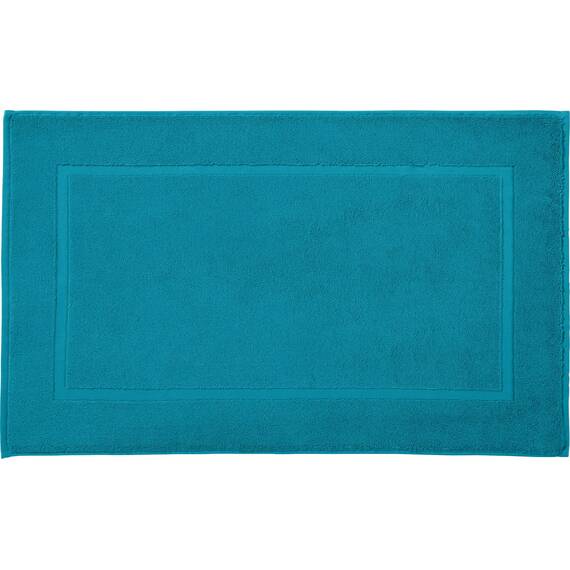 REDBEST Duschvorlage, Badteppich New York Petrol Größe 50x80 cm - saugstark, sehr strapazierfähig, hautsympathisch, trittweich, 100% Baumwolle