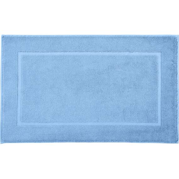REDBEST Duschvorlage, Badteppich New York hellblau Größe 50x80 cm - saugstark, sehr strapazierfähig, hautsympathisch, trittweich, 100% Baumwolle
