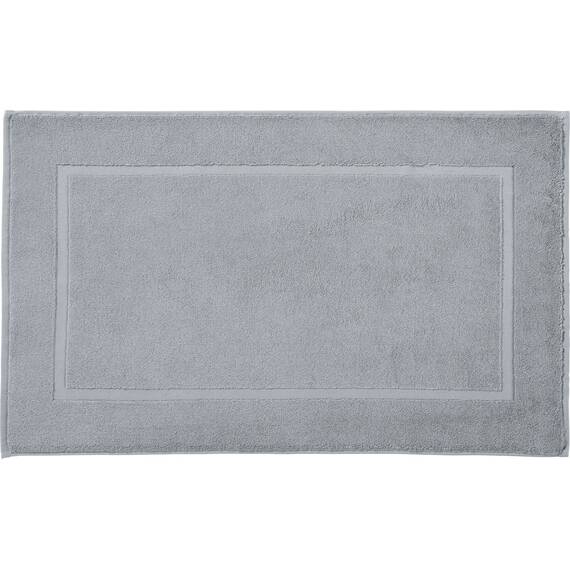 REDBEST Duschvorlage, Badteppich New York hellgrau Größe 50x80 cm - saugstark, sehr strapazierfähig, hautsympathisch, trittweich, 100% Baumwolle