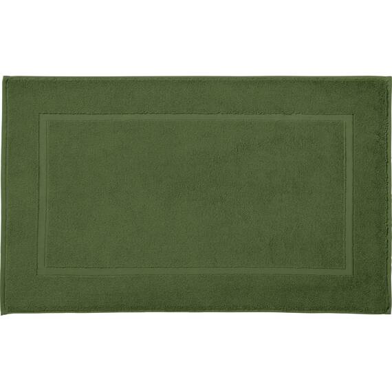 REDBEST Duschvorlage, Badteppich New York dunkelgrün Größe 50x80 cm - saugstark, sehr strapazierfähig, hautsympathisch, trittweich, 100% Baumwolle