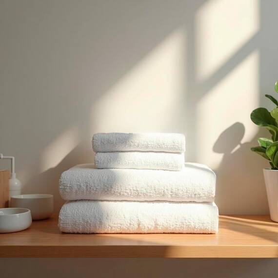 TRAMAS+ 4er-Set Premium Handtücher 700 g, 100% Baumwolle, 2 Handtücher 50x100 cm und 2 Badetücher 70x140 cm, extra weich, schnelltrocknend und sehr saugfähig - Weiß