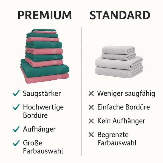 Betz 10-TLG. Handtuch-Set Premium 100% Baumwolle 2 Duschtücher 4 Handtücher 2 Gästetücher 2 Waschhandschuhe Farbe Altrosa & Smaragd