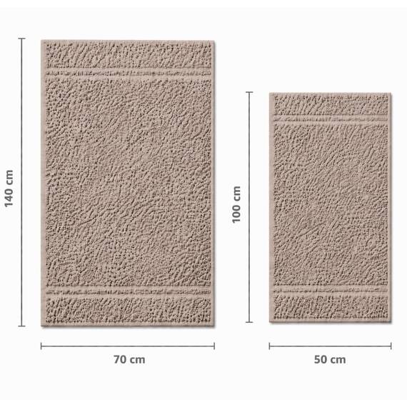 TRAMAS+ 4er-Set Premium Handtücher 700 g, 100% Baumwolle, 2 Handtücher 50x100 cm und 2 Badetücher 70x140 cm, extra weich, schnelltrocknend und sehr saugfähig - Sand