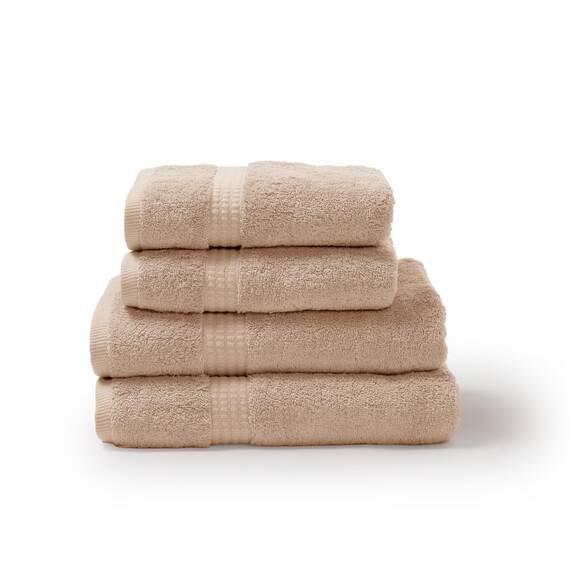 TRAMAS+ 4er-Set Premium Handtücher 700 g, 100% Baumwolle, 2 Handtücher 50x100 cm und 2 Badetücher 70x140 cm, extra weich, schnelltrocknend und sehr saugfähig - Sand