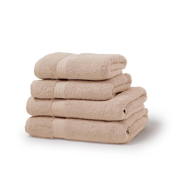TRAMAS+ 4er-Set Premium Handtücher 700 g, 100% Baumwolle, 2 Handtücher 50x100 cm und 2 Badetücher 70x140 cm, extra weich, schnelltrocknend und sehr saugfähig - Sand